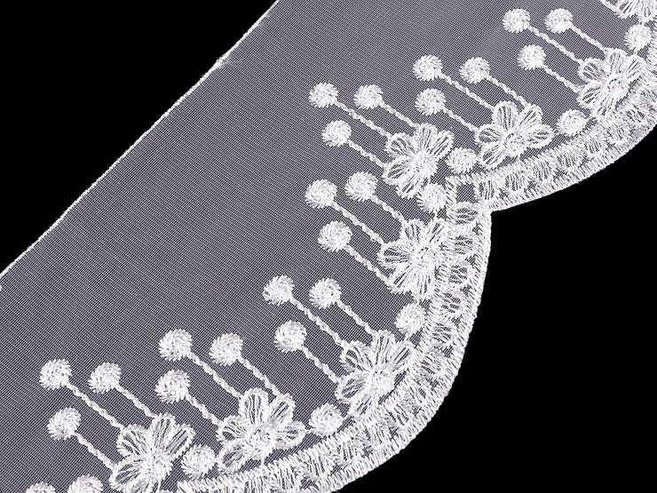 Embroidered Lace on Organza width 18 cm