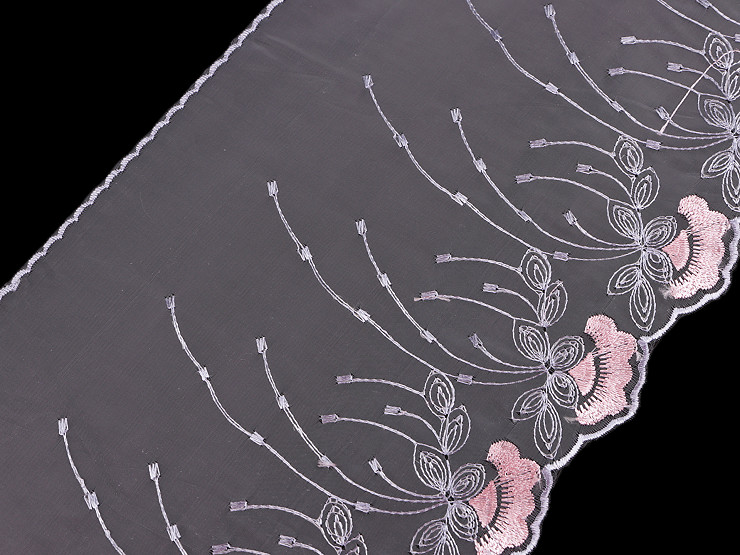Embroidered Lace on Organza width 20 mm