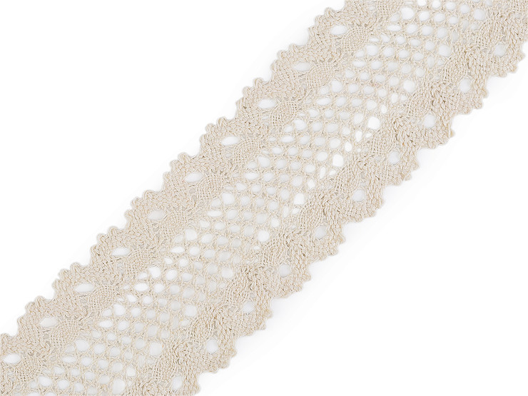 Cotton bobbin lace / insert, width 50 mm