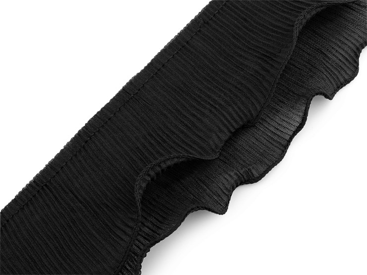 Plisovaný volánik dvojitý šírka 90 mm