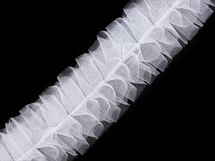 Našívací / všívací tylový volánek k výrobě tutu sukní šíře 45 mm