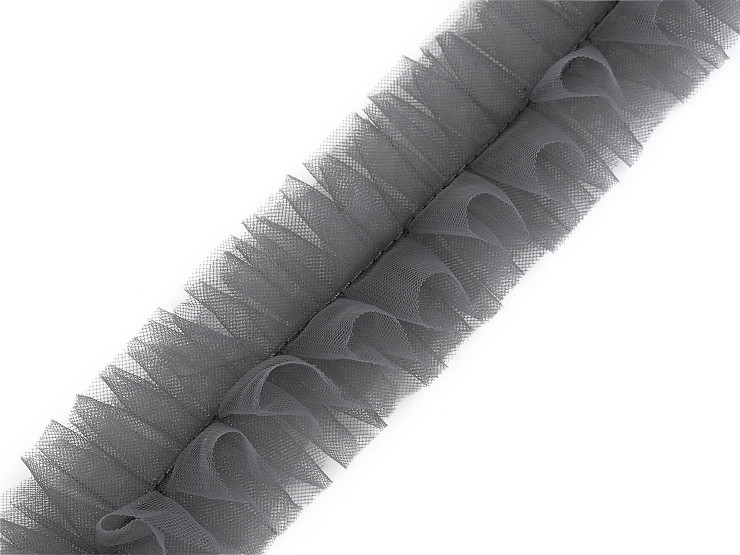 Našívací / všívací tylový volánek k výrobě tutu sukní šíře 45 mm