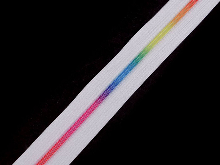 Chiusura lampo, in nylon, continua, motivo: arcobaleno, numero 3 