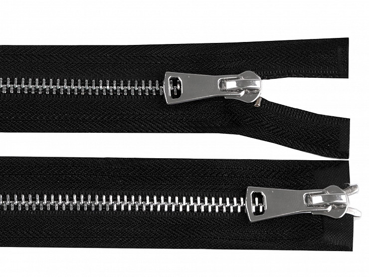 Metal Zipper 5 mm open-end by 2 sliders / two-way 90 cm