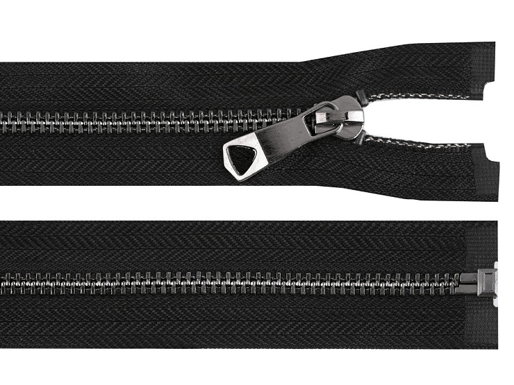 Metal zipper No. 5, length 80 cm, with decorative slider