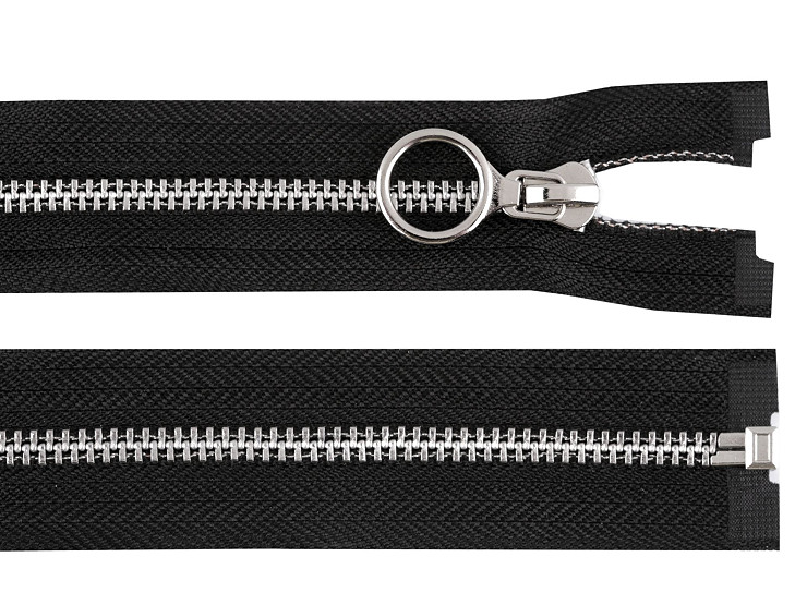 Metal zipper No. 5, length 80 cm, with decorative slider