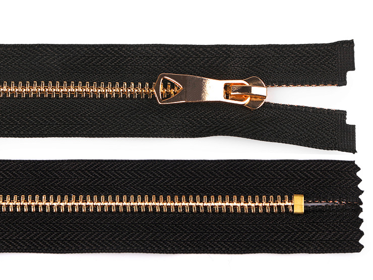 Kovový zips No 5 dĺžka 18 cm s ozdobným jazdcom