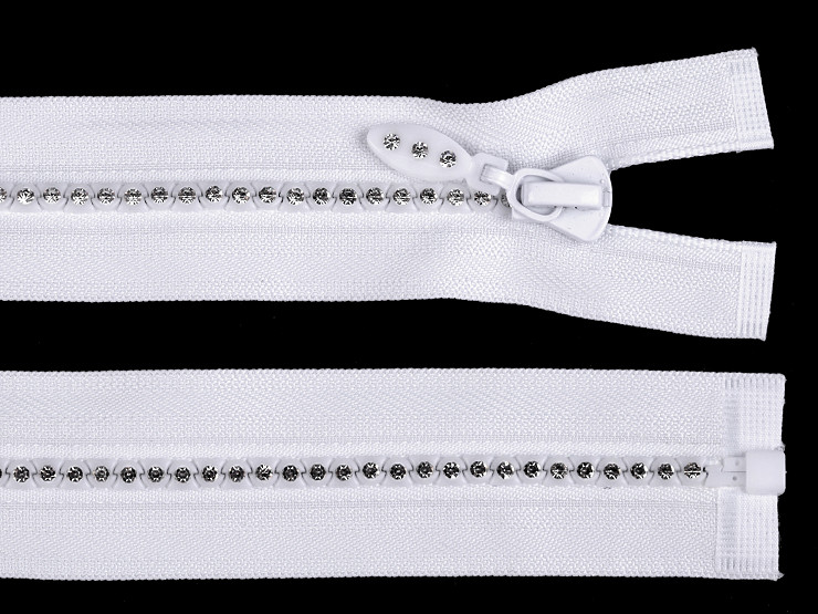 Rhinestone Plastic Zipper width 4 mm length 70 cm