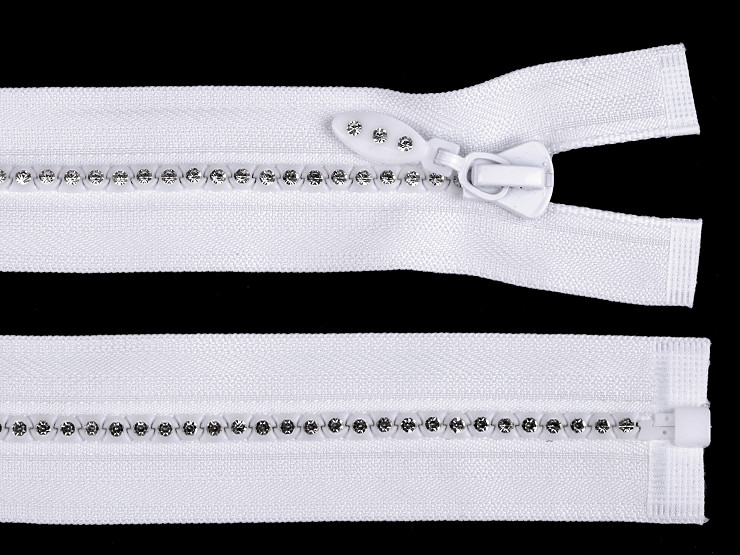 Rhinestone Plastic Zipper width 4 mm length 40 cm