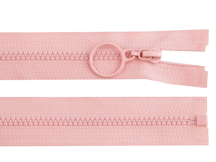 Chiusura lampo, in plastica, n. 3 lunghezza: 70 cm, con anello