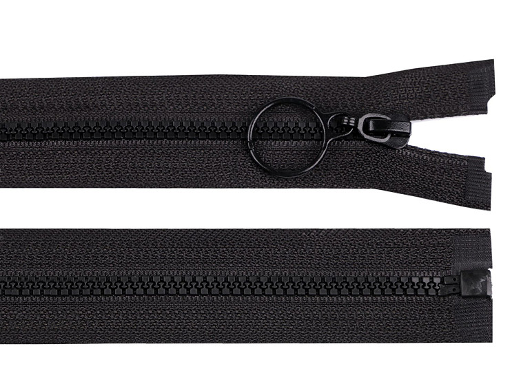 Kostěný zip No 3 délka 70 cm s kroužkem