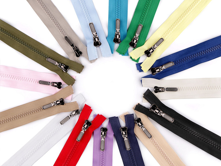 Plastic zipper No 5, length 30 cm with decorative slider