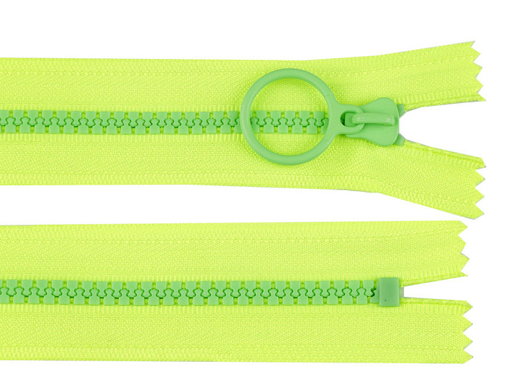 Knochenreißverschluss Nr. 5, Länge 15 cm, mit dekorativem Schieber, farbig