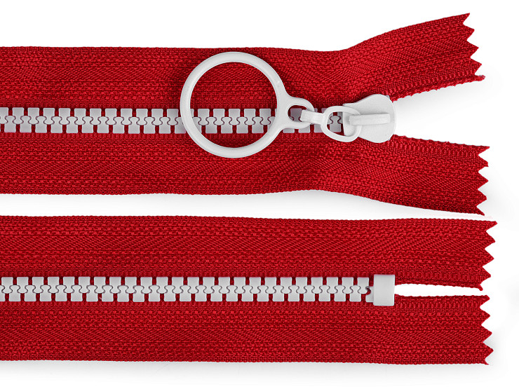 Plastic zipper colored No 5, length 25 cm with a decorative slider