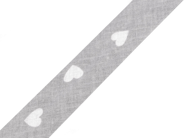 Šikmý prúžok bavlnený vzorovaný šírka 20 mm zažehlený