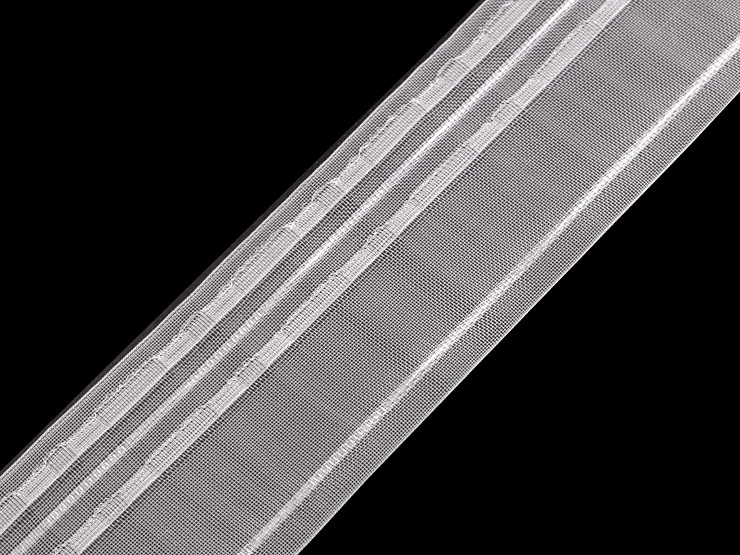 Tête de rideau drapée et plissée, largeur 60 mm
