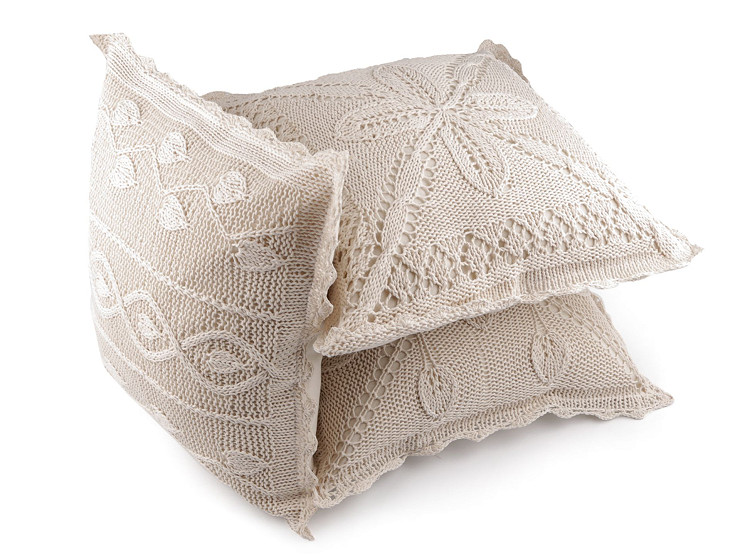 Knitted pillowcase, cotton 45x45 cm