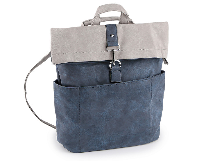Rucksack/Handtasche 2in1 aus Velourslederimitat, 35 x 37 cm
