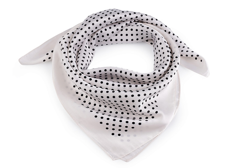 Satin scarf, polka dots 65x65 cm