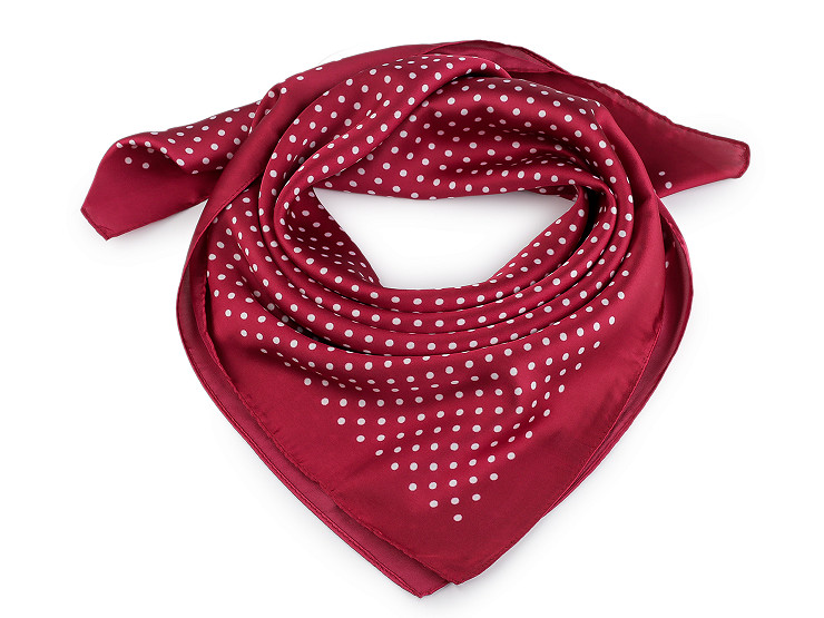 Satin scarf, polka dots 65x65 cm