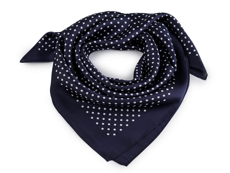 Satin scarf, polka dots 65x65 cm
