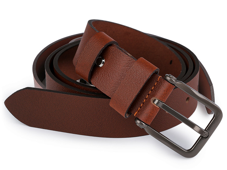 Men's leather belt made of buffalo leather, width 4 cm
