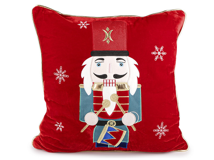 Weihnachts-Kissenbezug aus Samt Nussknacker, 43 x 43 cm