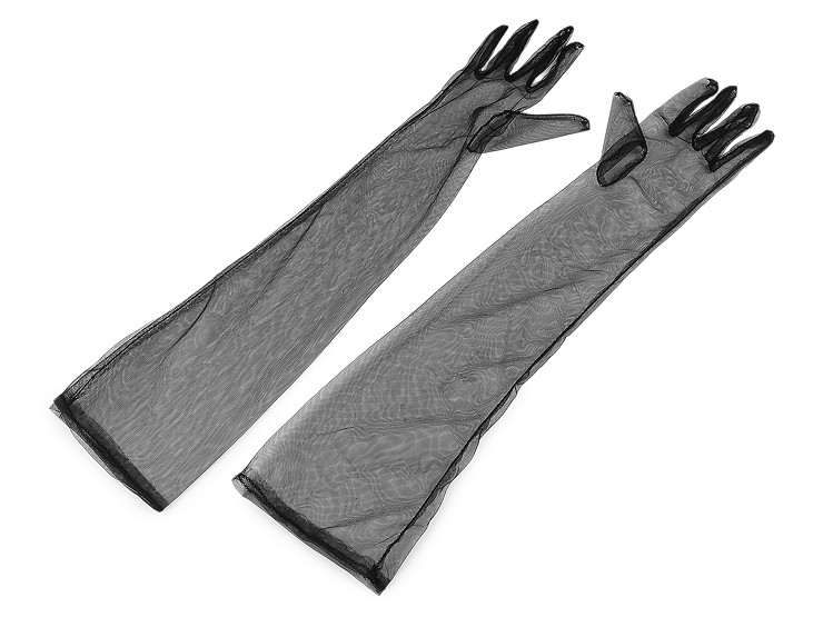 Longs gants de fête en tulle