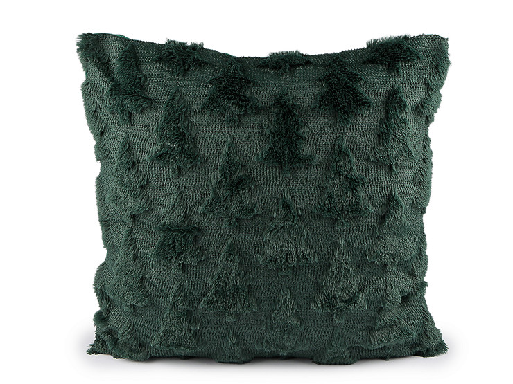 Funda de felpa con árboles navideños para cojín 45 x 45 cm
