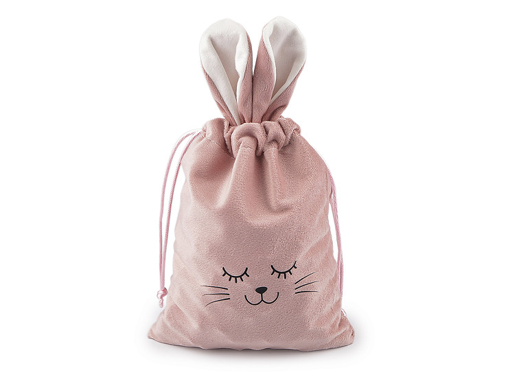 Dárkový pytlík zajíček 15x28 cm sametový