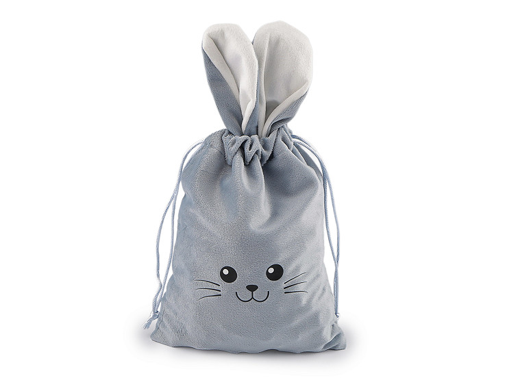Dárkový pytlík zajíček 15x28 cm sametový