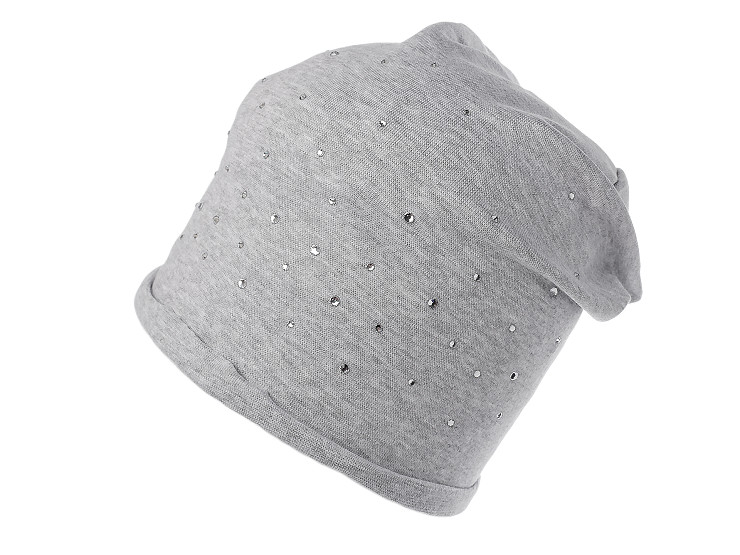 Bavlněná čepice s kamínky dámská
