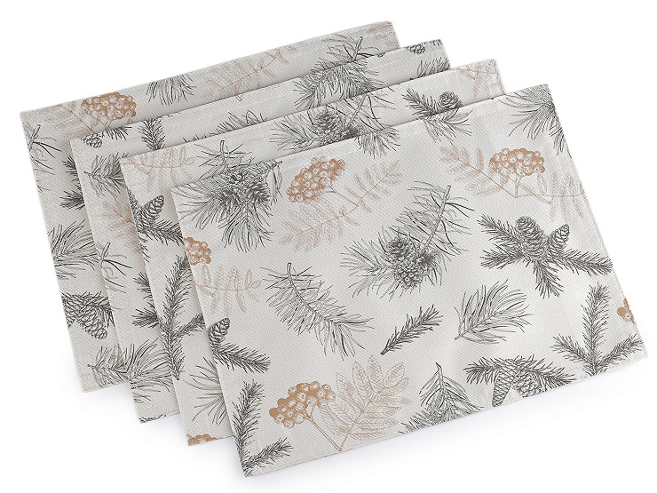 Vánoční prostírání textilní, oboustranné s jemným lurexem 30x40 cm