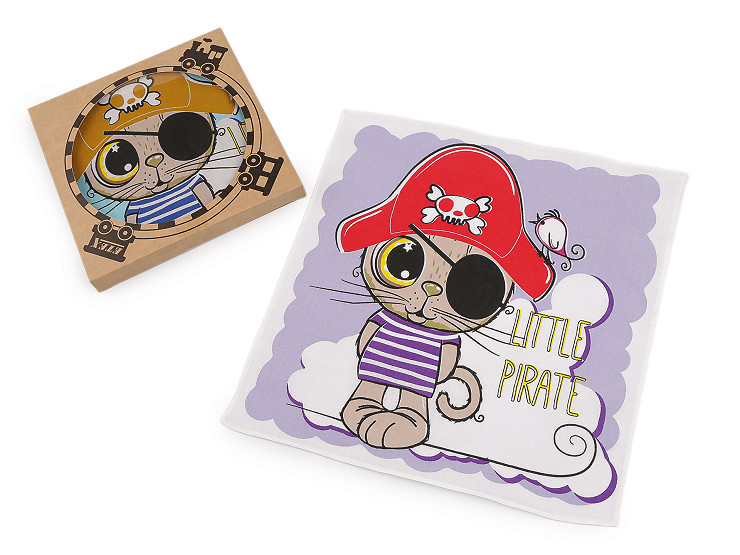 Detská obrázková vreckovka v prírodnej krabičke