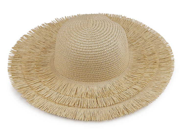 Dámsky letný klobúk / slamák na dozdobenie so strapcami