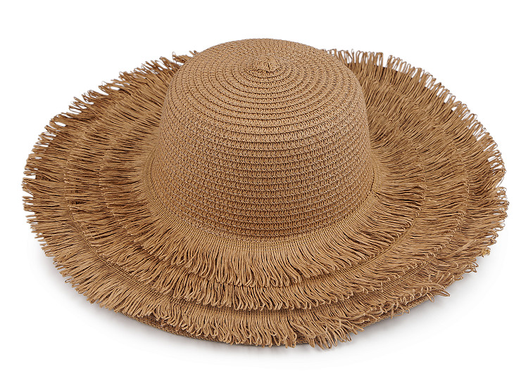 Dámsky letný klobúk / slamák na dozdobenie so strapcami