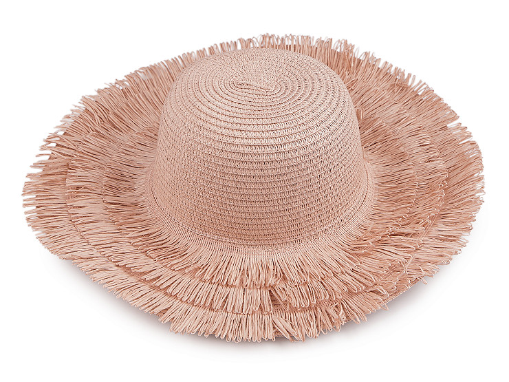 Dámsky letný klobúk / slamák na dozdobenie so strapcami