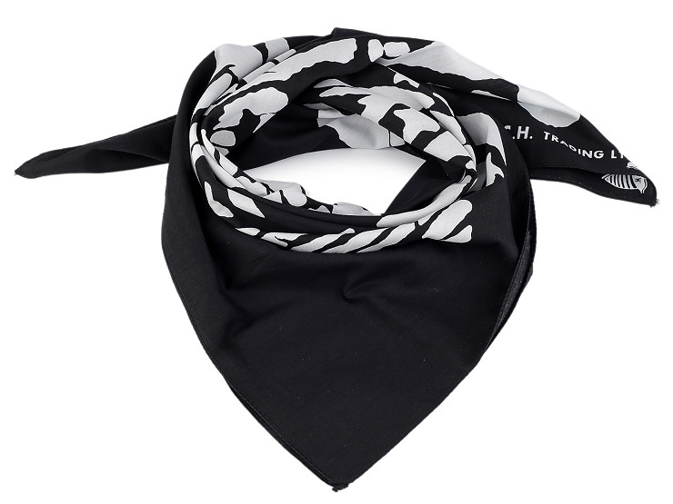 Pamut kendő koponya 70x70 cm