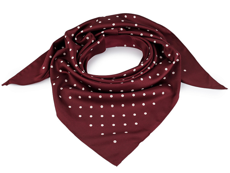 Saténový šátek trojúhelníkový puntík 65x135 cm