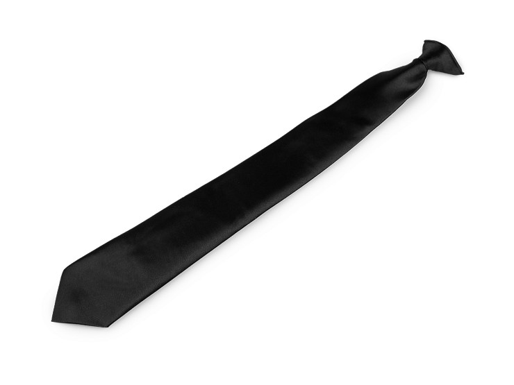 Saténová kravata s klipem, bez vázání