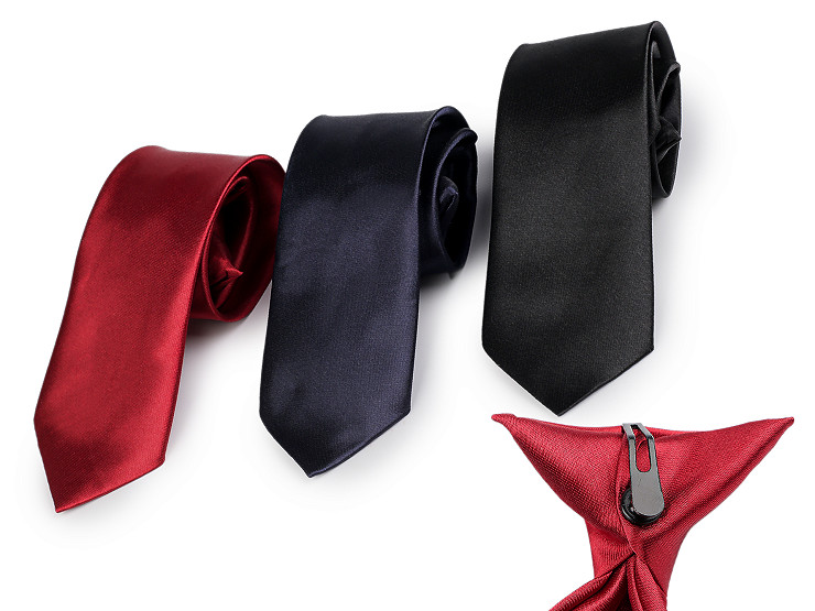 Saténová kravata s klipem dětská, bez vázání