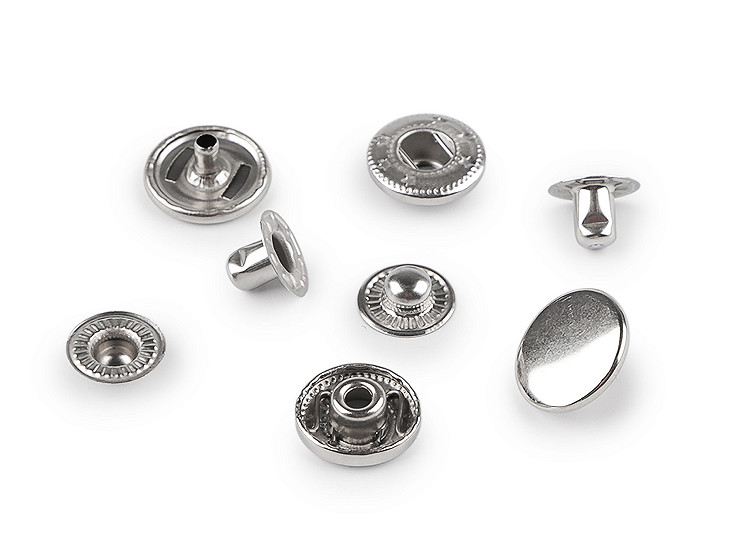 Kovové druky Ø12 mm na středně silné látky, z nerezové oceli