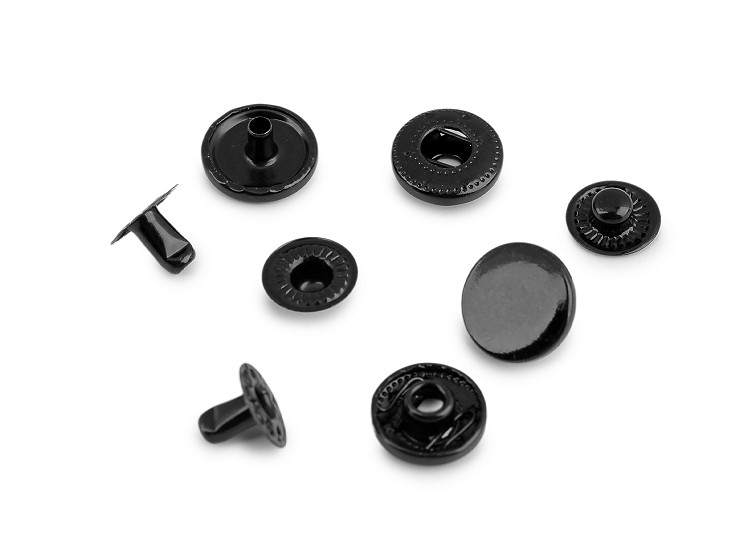 WUK Edelstahl-Druckknöpfe mit Feder für mitteldicke Stoffe, Ø 12 mm