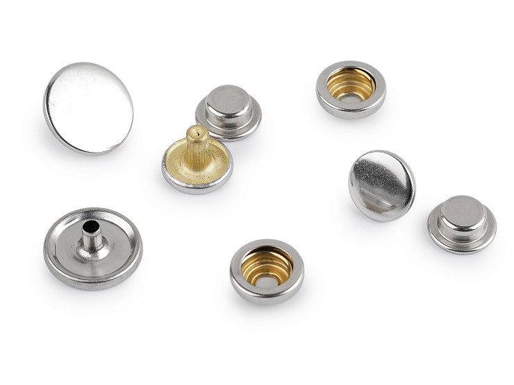 Kétoldalas rozsdamentes fém patentok Ø15 mm vastag anyagokhoz