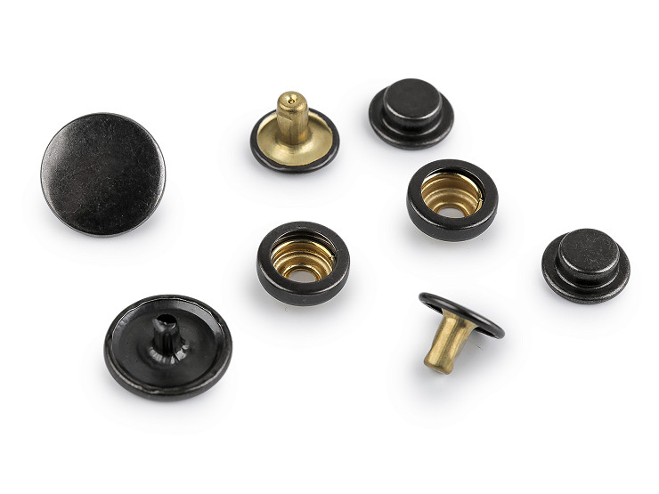 Kétoldalas rozsdamentes fém patentok Ø15 mm vastag anyagokhoz