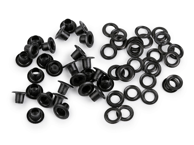 Occhielli con rondella, dimensioni: Ø interno 4 mm / Ø esterno 7,5 mm, per tessuti più spessi