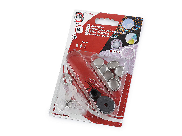 Edelstahl-Knöpfe zum Beziehen, Ø12; 15 mm