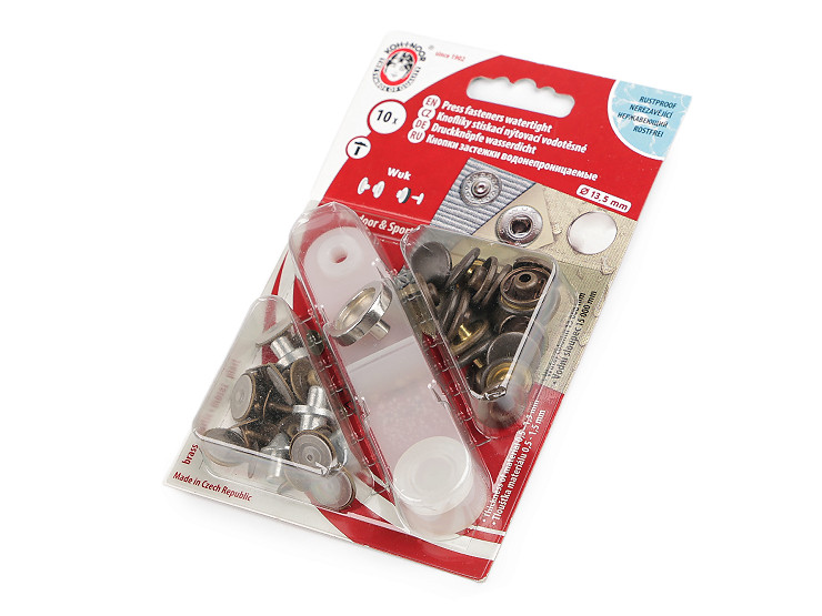 Gombíky stláčacie s pierkom Wuk Ø13,5 mm vodotesné