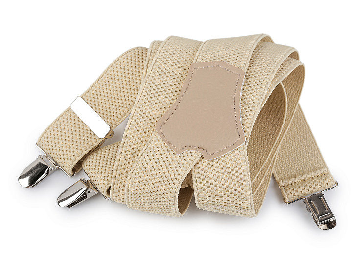 Bretelle per pantaloni / larghezza: 3,5 cm, lunghezza: 120 cm, fantasia a Y sul retro