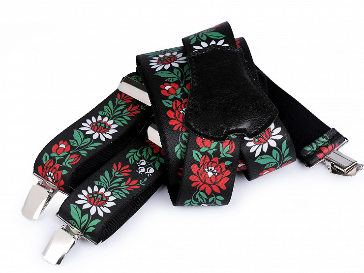 Trouser Braces / Suspenders Folklore width 4 cm length 120 cm